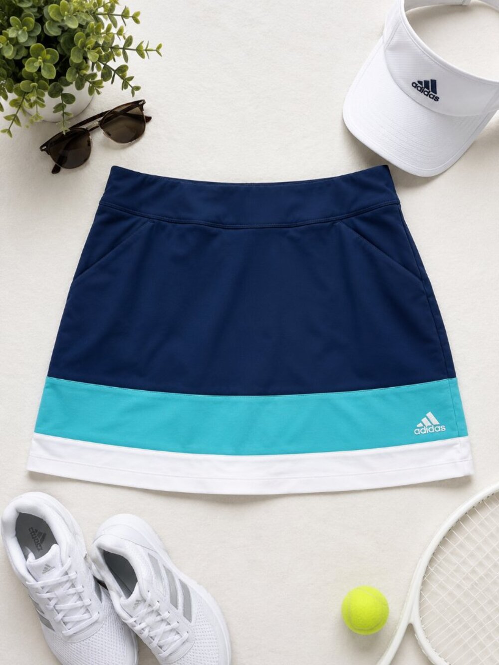 Adidas Navy Colorblock Golf Skort Size Small Athletic Tennis Skirt